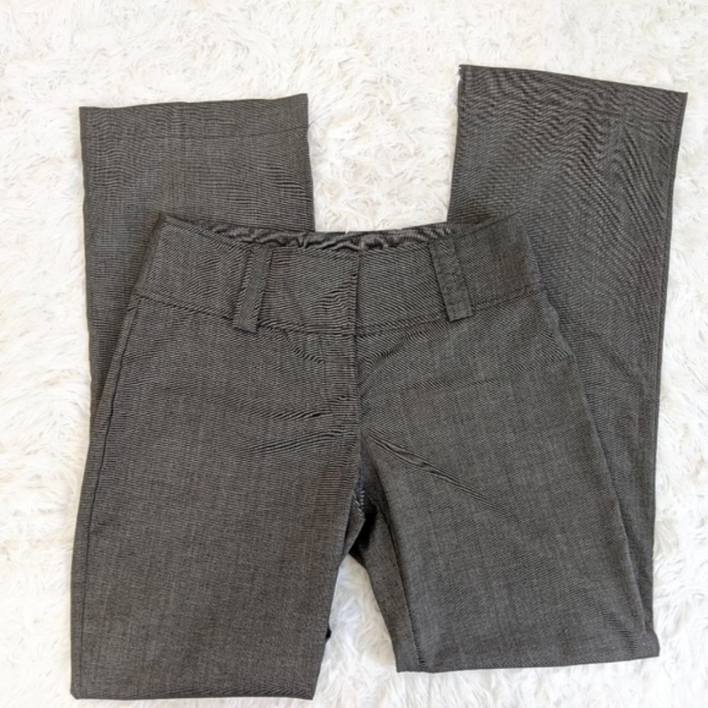 Bobby J Size 3/4 Women's Casual Flat Front Pants Bottoms Gray Straight Leg Y2K